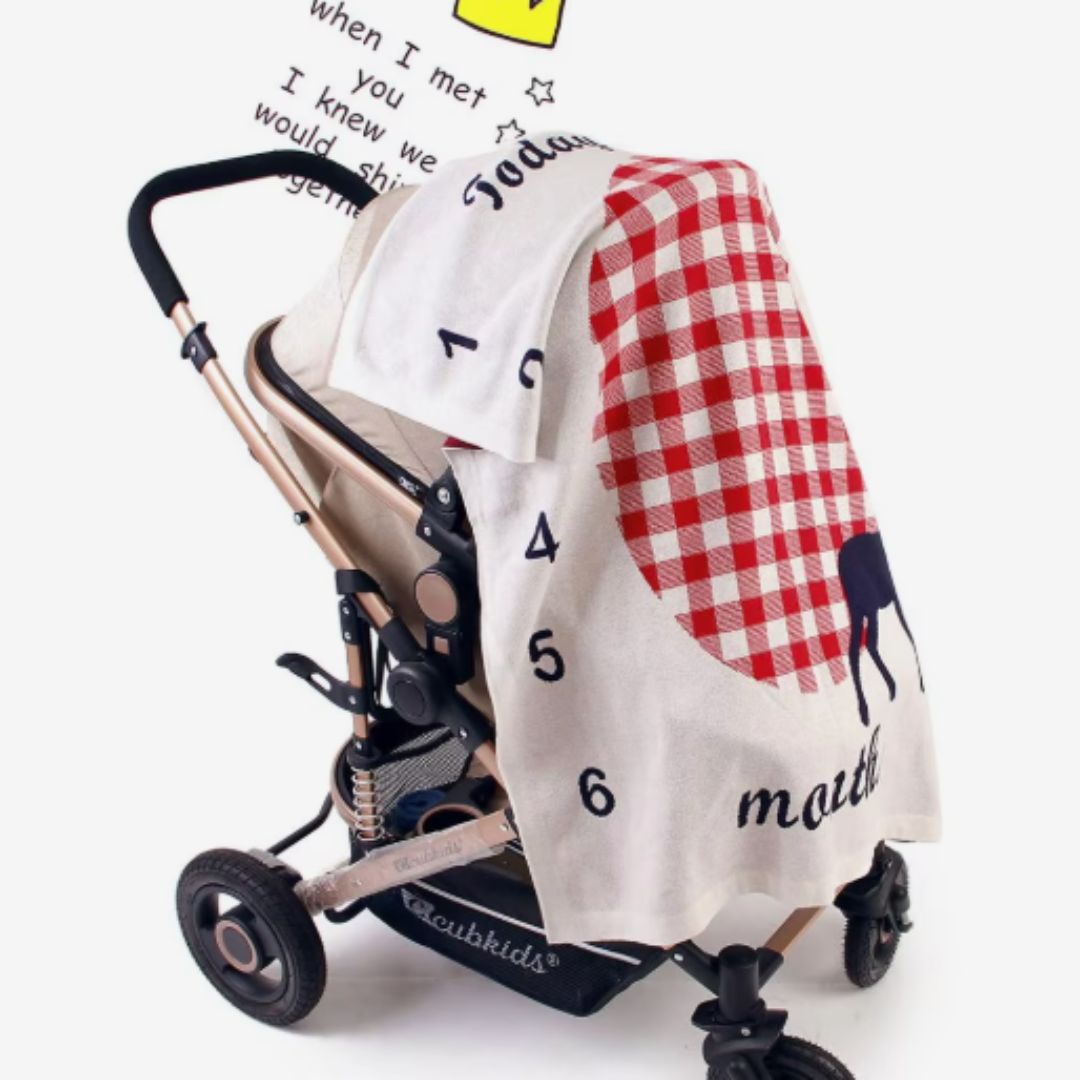 Frendorf | Baby Meilenstein Decke – Monatsmarker für Babyfotos