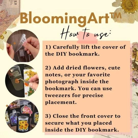 Frendorf | BloomingArt | Transparente DIY-Lesezeichen (Satz mit 80 Stück)