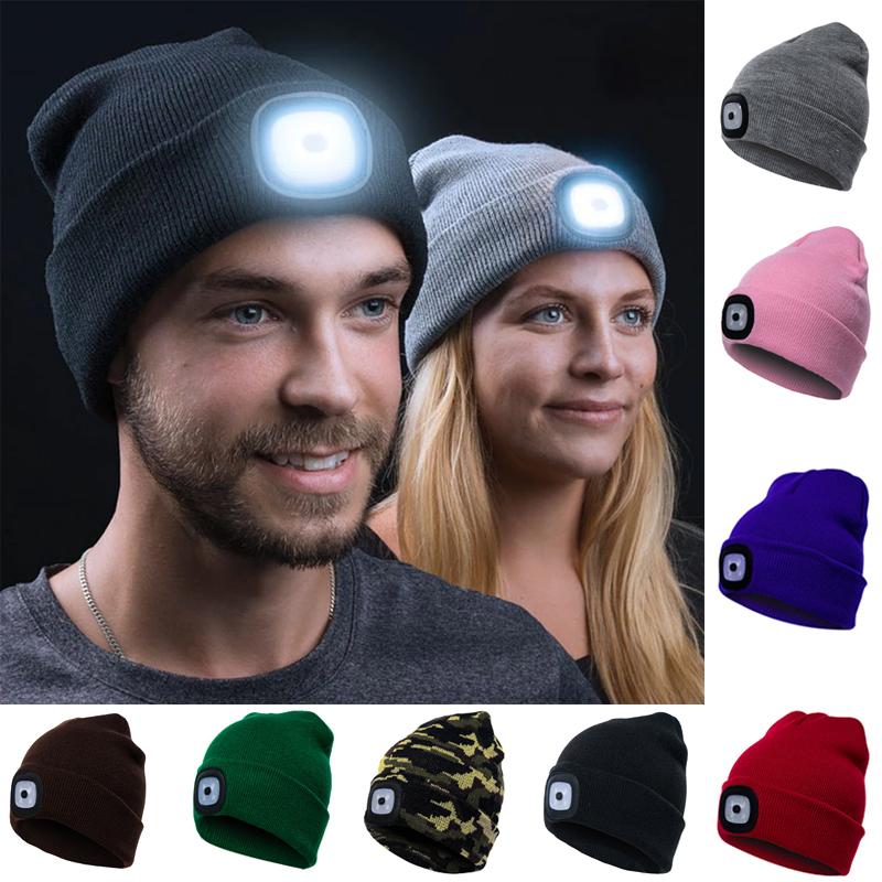 Frendorf | Engeliebe Abziehbar LED Stirnlampe Beanie Mütze