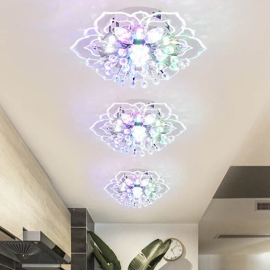 Frendorf | GlowPetal LED Kristall Deckenleuchte | Blumenförmig | Modernes Design | Energiesparend | Dekorative Beleuchtung