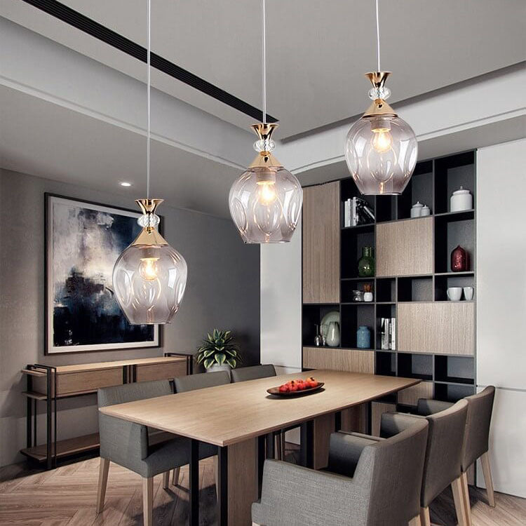 Frendorf | AuroSphere Gradient Glas Pendelleuchte | 1/3 Lichter | Insellicht | Modernes Design für Esszimmer & Küche