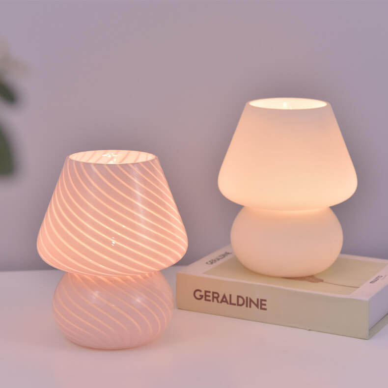 Kreative Glas-Pilz 1-Licht LED Nachtlicht Tischlampe