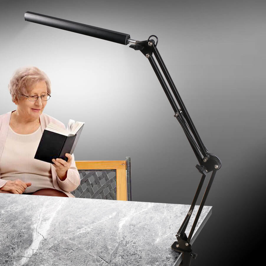 LED Klappbarer Langer Arm Clip Augen Schutz USB Lese Tischlampe