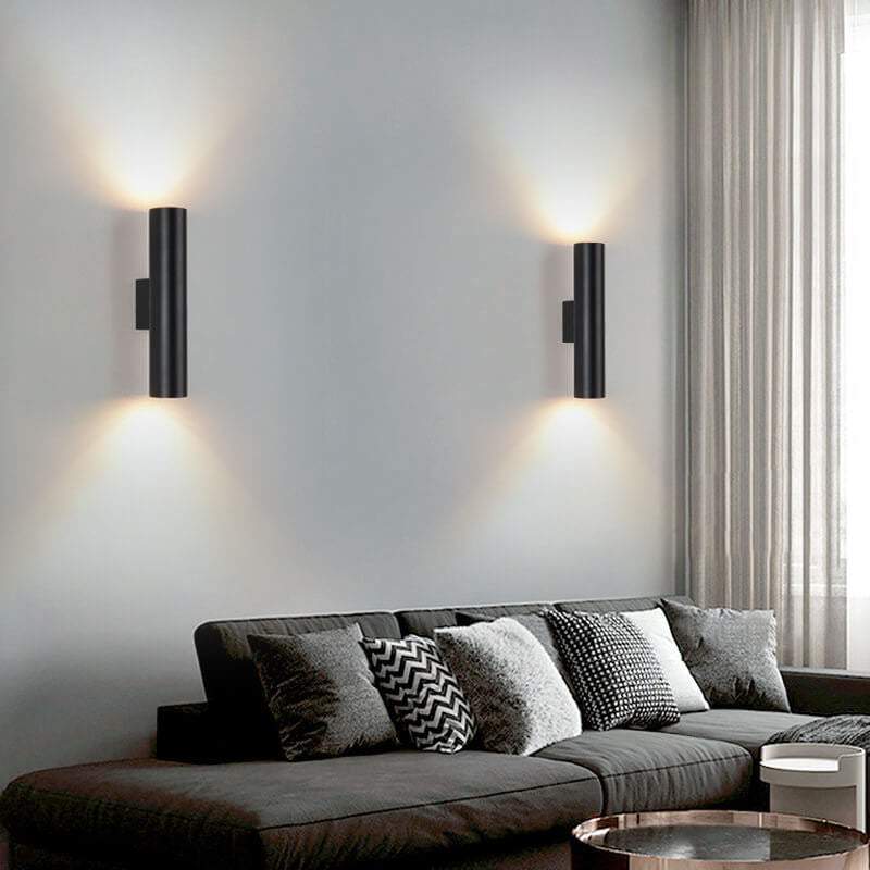 Frendorf | LightVibe Aluminium Wandleuchte Zylinder | 2-flammig | Modernes Design | Innen & Außen