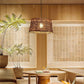Frendorf | RattanDome Retro Pendelleuchte | Handgewebtes Rattan-Design | 1-Licht | Natürliche Wohnbeleuchtung