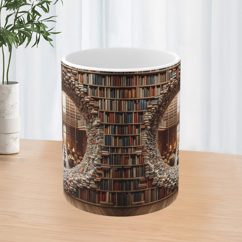 Frendorf | 3D Bücherregale Bibliothek Buchliebhaber Keramiktasse