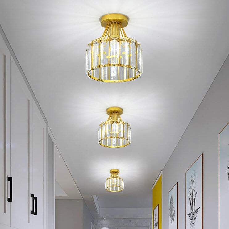 Frendorf | LustraVive Kristall-Deckenleuchte | Modernes Kuppeldesign | 1-Licht Semi-Flush Mount | Zeitlose Eleganz für Ihr Zuhause