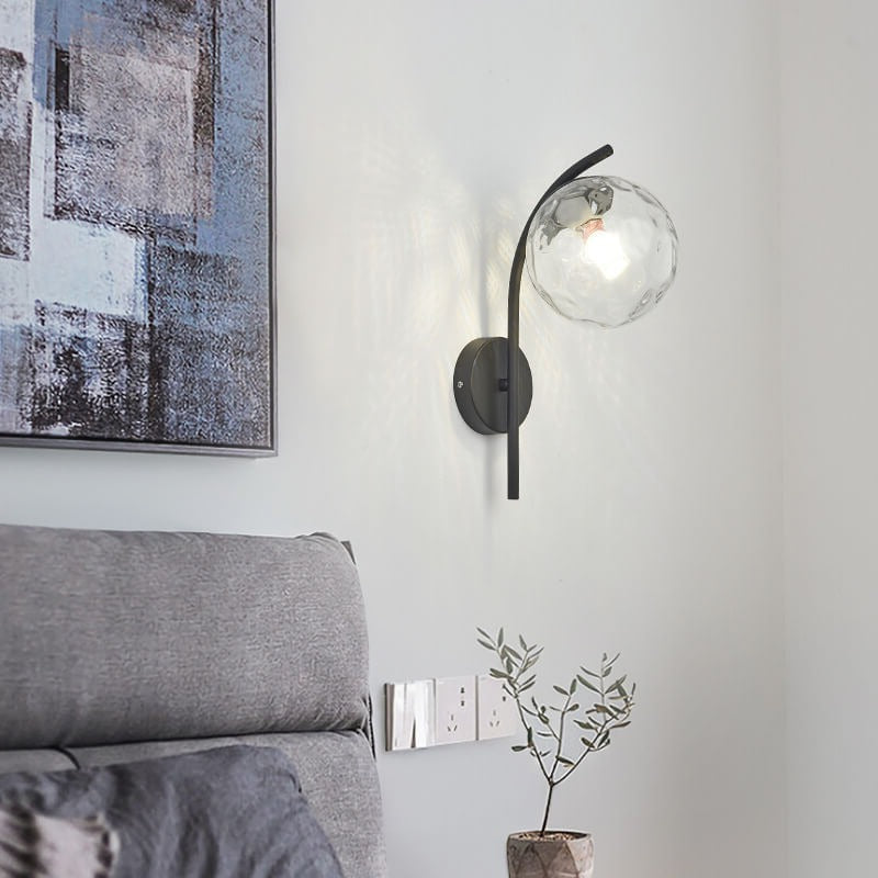 Frendorf | GlobeArc Nordic LED Wandleuchte | Glas-Kugel | 1-flammig | Modernes Design | Deko für Zuhause