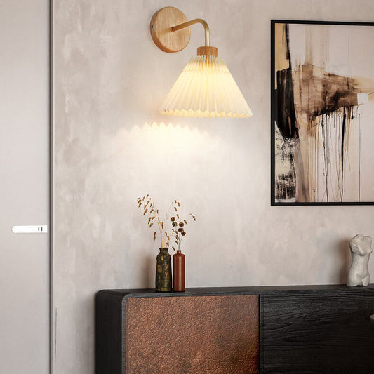 Frendorf | LumaShade Minimalistische Wandleuchte | Plissee-Schirm | Modernes Design | Dekorative Beleuchtung