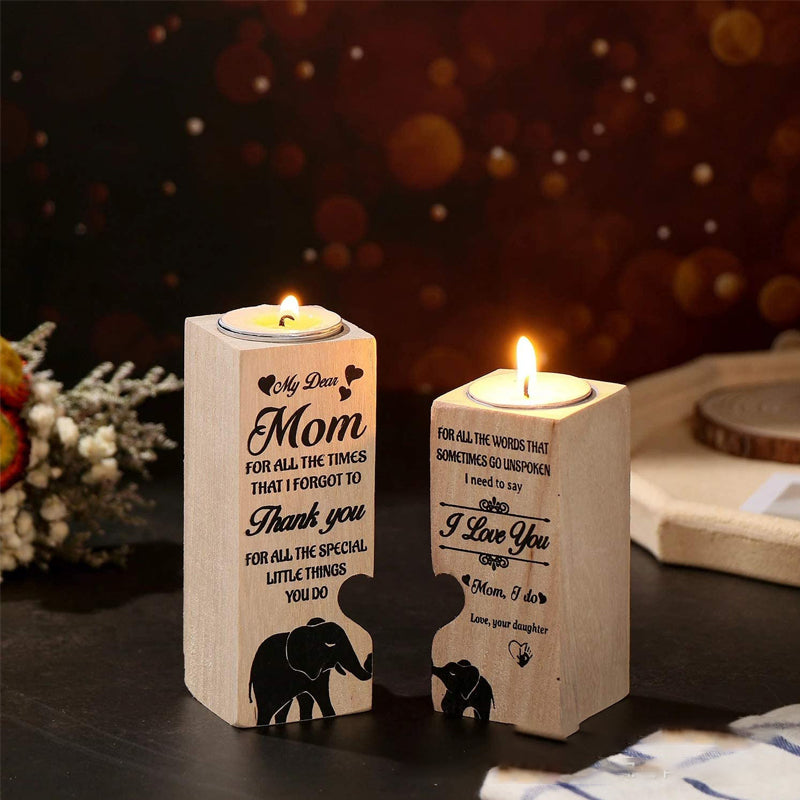 Frendorf | Smile A Lot More - Holzkerzenhalter mit Kerze Geschenk für Ihre Lieben
