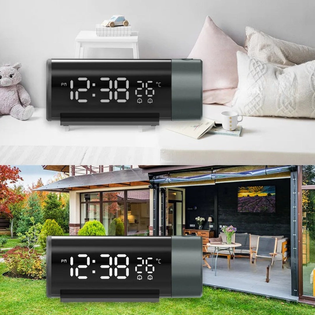 Frendorf | LED Digitalprojektor-Uhr mit Thermometer