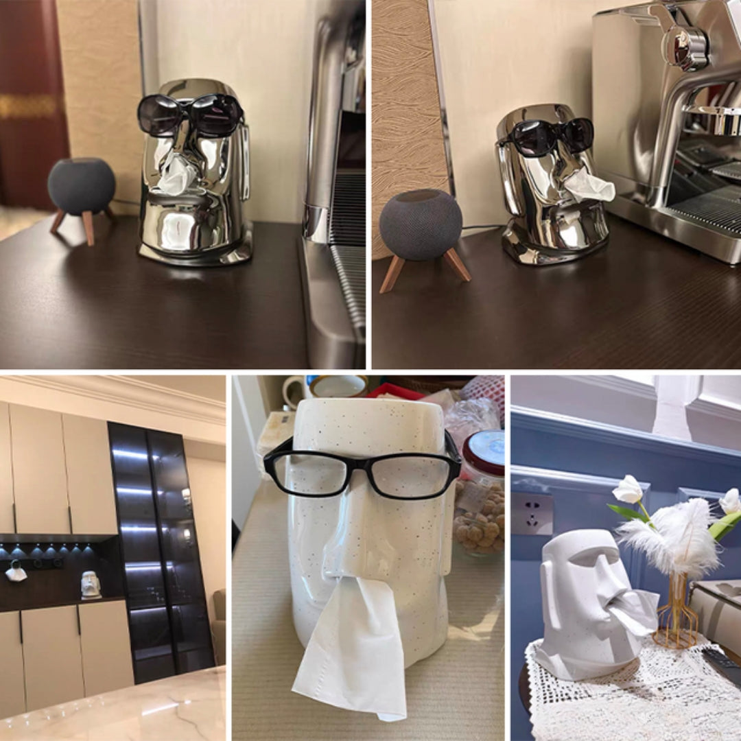 Frendorf | StatueTissue - ausgefallener Moai-Tuchhalter für stilvolle Räume