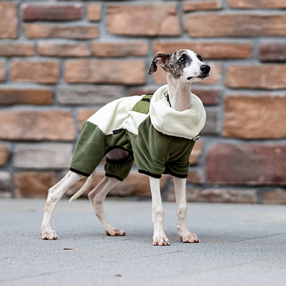 Vollständiger Schutz Polar Fleece Hund Overall mit abnehmbarem Kragen
