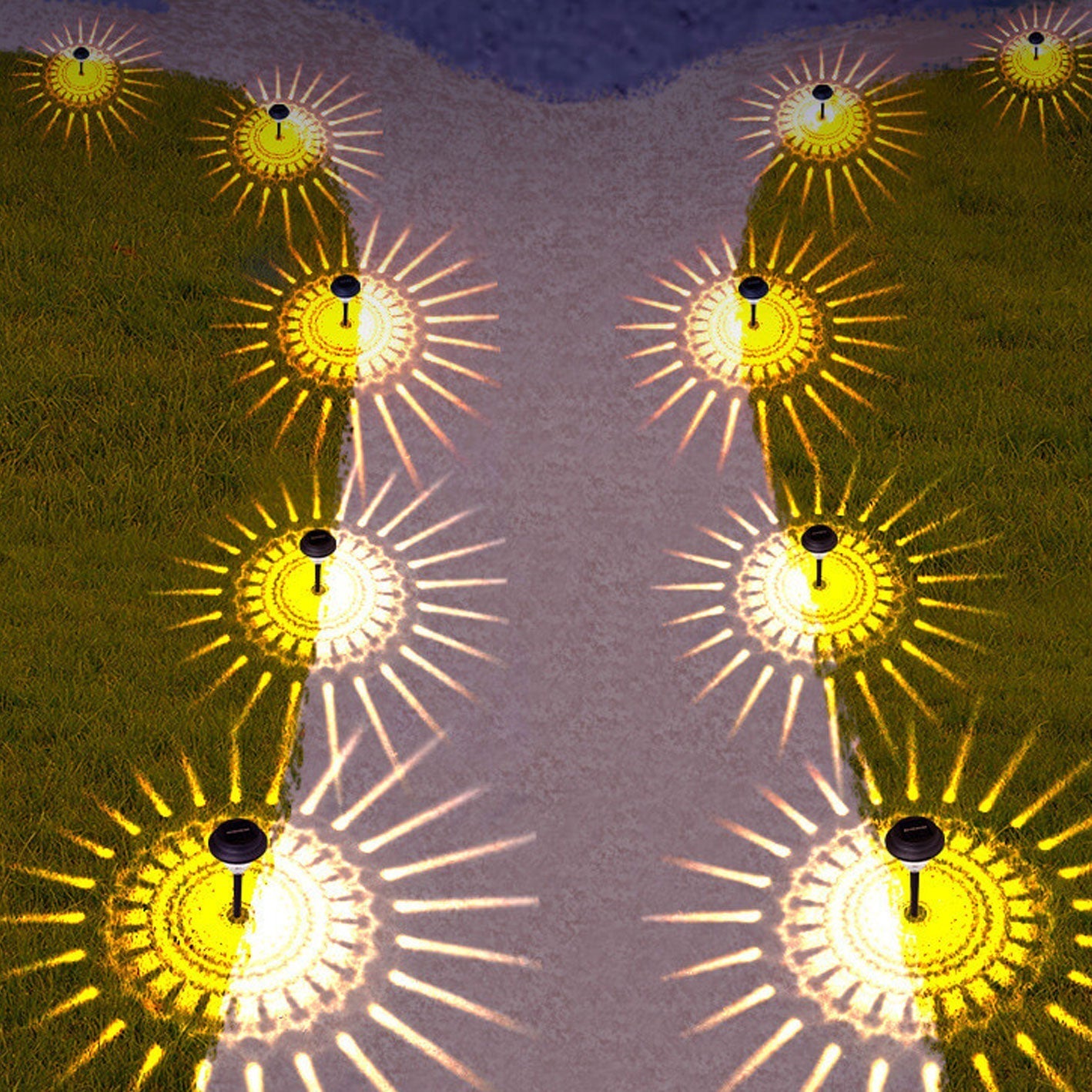 Solar wasserdicht kreisförmig divergente Licht Schatten Design LED Außen Garten Dekorationslicht