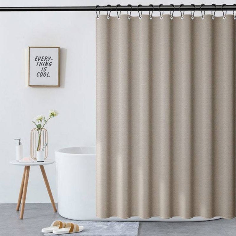 Dicke beige Leinen-Duschvorhang