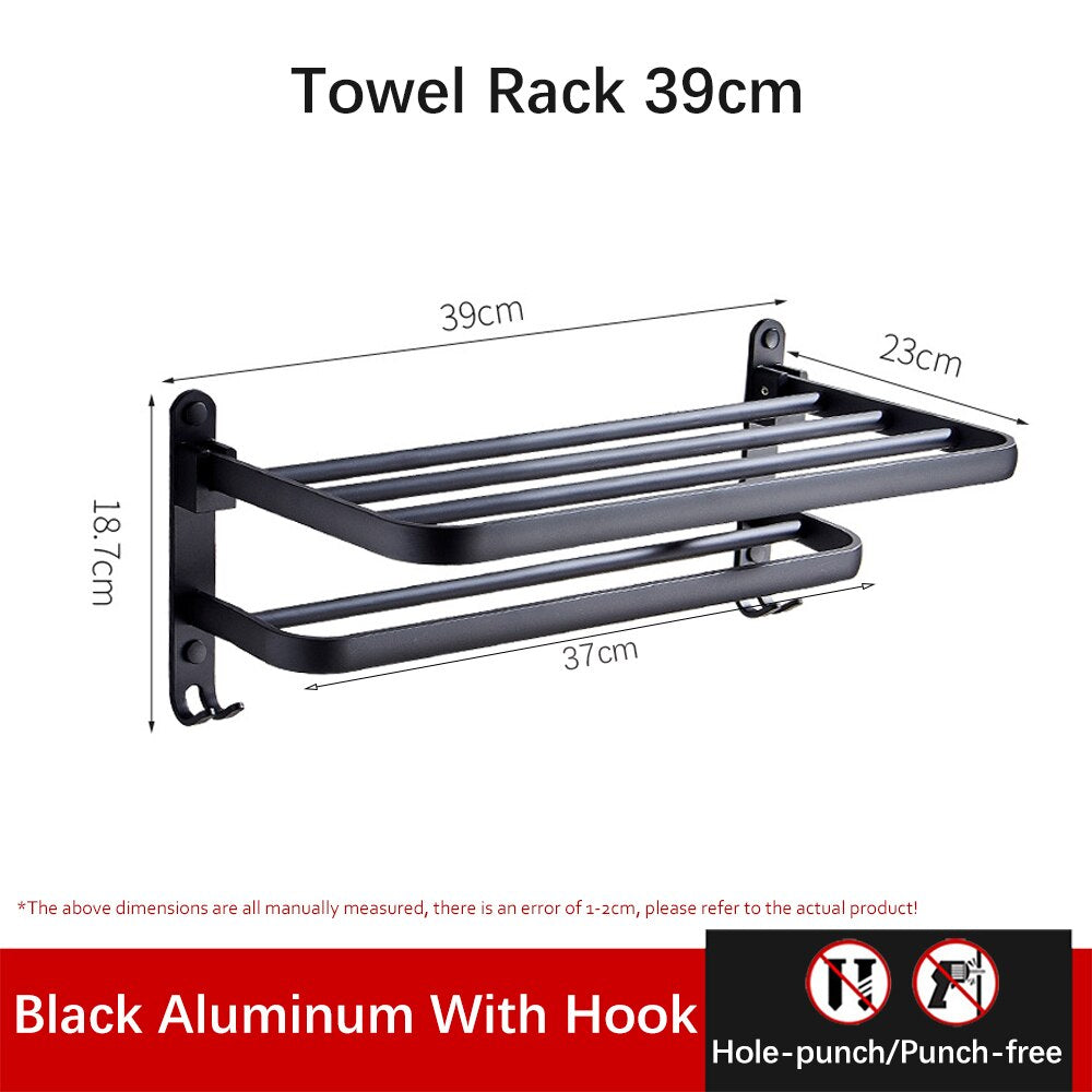 Frendorf | Einfache Organizer Badezimmer Aluminium Faltbarer Handtuchhalter