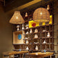Frendorf | RattanDome Retro Pendelleuchte | Handgewebtes Rattan-Design | 1-Licht | Natürliche Wohnbeleuchtung