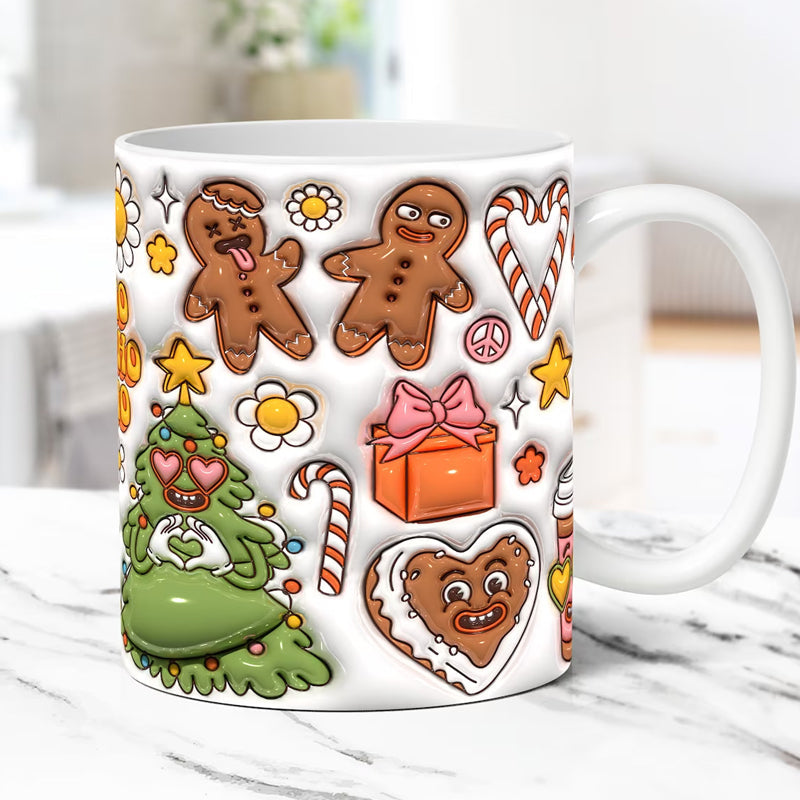 Frendorf | 3D Weihnachts-Gingerman Keramik Kaffeetasse