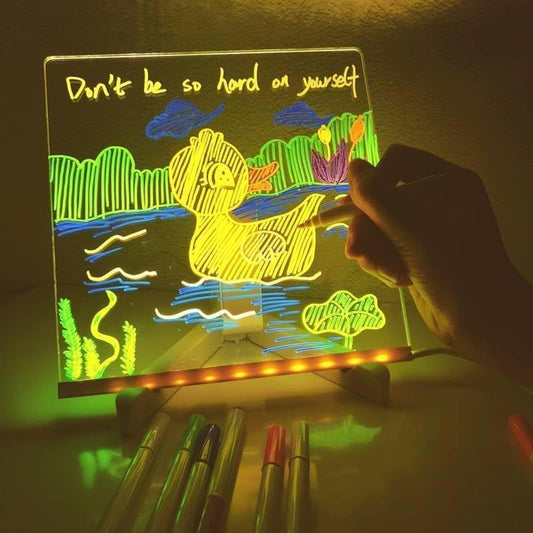 LED Notiztafel mit 7 Farben Stift
