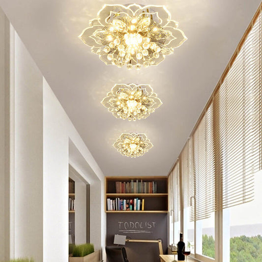 Frendorf | GlowPetal LED Kristall Deckenleuchte | Blumenförmig | Modernes Design | Energiesparend | Dekorative Beleuchtung