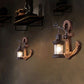 Vintage Anker LED Wandleuchte - Industrie Metall & Holz für Esszimmer/Wohnzimmer