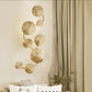 Frendorf | 19,5"/23,5"/28" Breite 5/6/8-Licht Lotusblatt Wandleuchte Art Deco Gold Finish Edelstahl Flush Wandleuchte