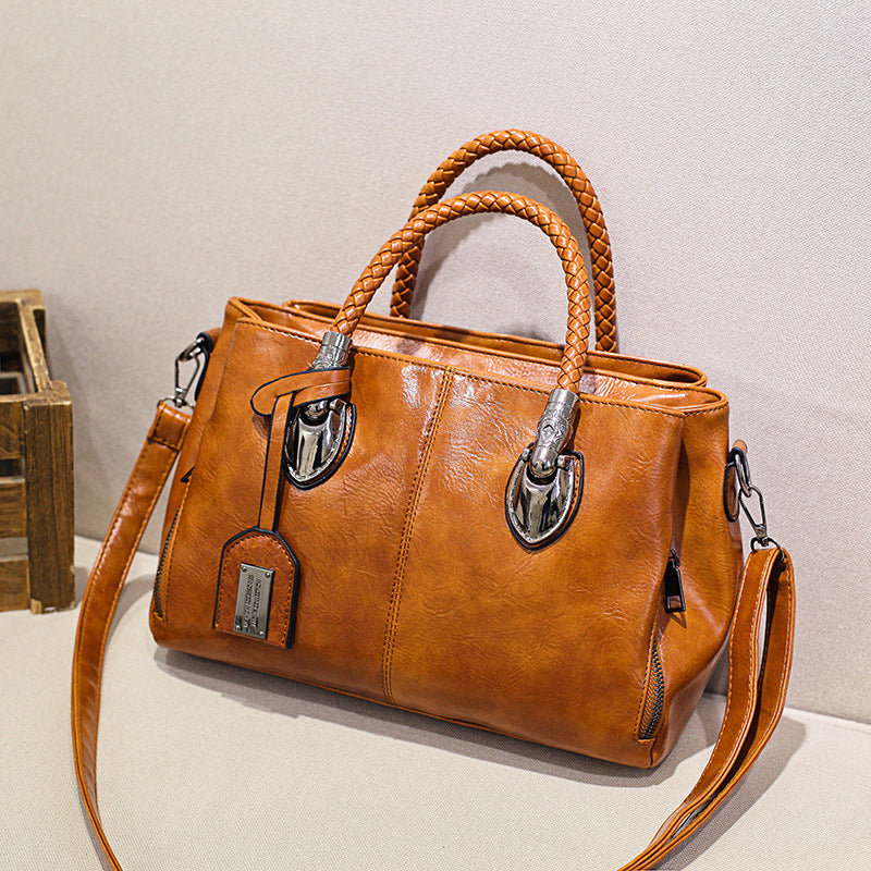 Frendorf | Neue Handtaschen aus Ölwachsleder Boston, große Tragetasche aus weichem Leder