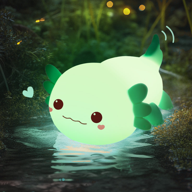 Axolotl Squishy Silikon LED Nachttischlampe - Perfektes Geschenk für Kinder und Mädchen