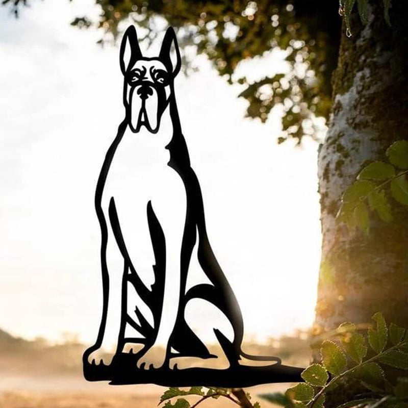 Frendorf | Metal Dog Silhouette Welpen Garten Dekoration