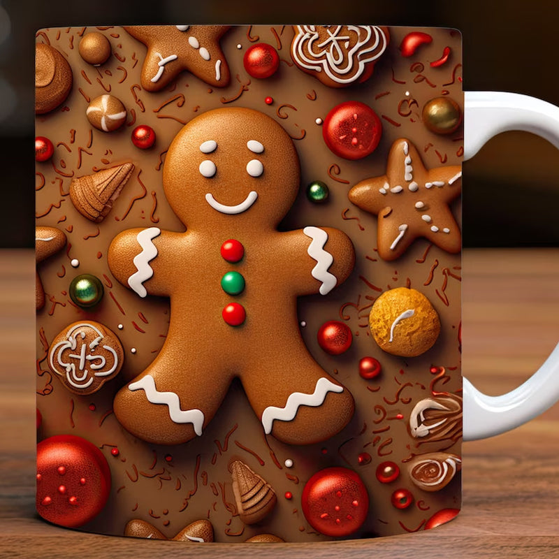 Frendorf | 3D Weihnachts-Gingerman Keramik Kaffeetasse