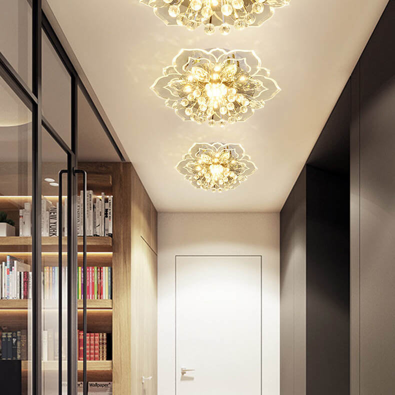 Frendorf | GlowPetal LED Kristall Deckenleuchte | Blumenförmig | Modernes Design | Energiesparend | Dekorative Beleuchtung