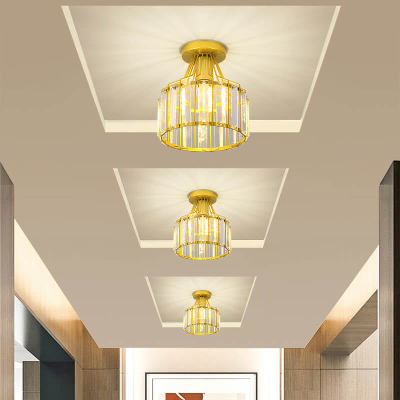 Frendorf | LustraVive Kristall-Deckenleuchte | Modernes Kuppeldesign | 1-Licht Semi-Flush Mount | Zeitlose Eleganz für Ihr Zuhause