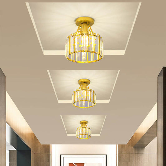 Frendorf | LustraVive Kristall-Deckenleuchte | Modernes Kuppeldesign | 1-Licht Semi-Flush Mount | Zeitlose Eleganz für Ihr Zuhause
