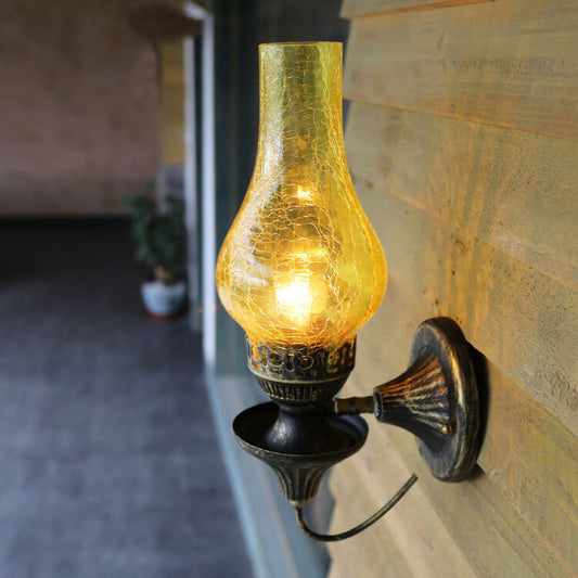 Frendorf | Lantivo Retro Kerosin Antike Wandleuchte | 1-Licht Design | Glaslampenschirm | Vintage Beleuchtung für Wohnräume