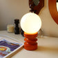 Orangefarbene Vintage Tischlampe mit 1 Lampe aus massivem Glas