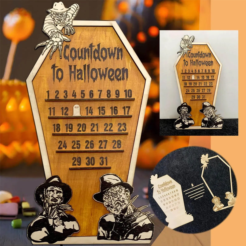 Frendorf | Holz Adventskalender Countdown zu Halloween/Weihnachten