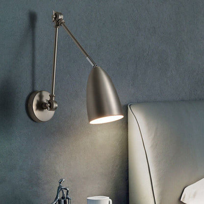 Frendorf | Flexiron Retro Industrial Schwenkarm Wandleuchte | Rotierbar & Ausziehbar | 1-Licht Design | Eisen-Lampe für Arbeits- & Wohnräume