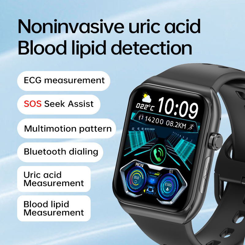 Frendorf | 1,81" Harnsäure Blutlipide Blutzucker Herzfrequenz EKG SOS Strahlungsniveau Körperzusammensetzung Sport Smart Watch