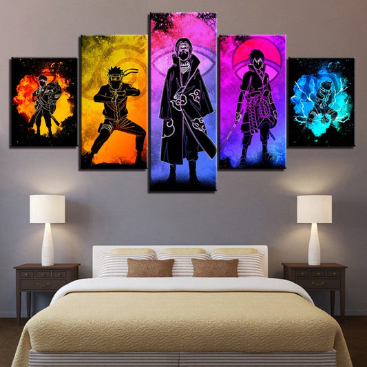 5 Stück Naruto Anime - Leinwand Wandkunst Gemälde