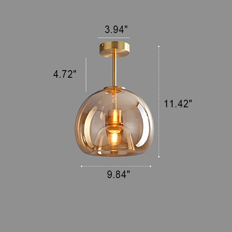 Frendorf | Nordora Luxus Rundglas-Deckenleuchte | Semi-Flush Mount | Modernes Skandinavisches Design