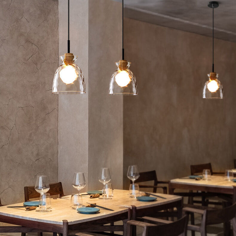 Frendorf | LumaCrystal Nordic Pendelleuchte | Klar geriffeltes Glas | 1-Licht | Skandinavisches Design | Deko für Zuhause