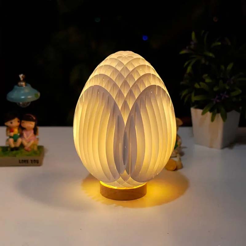 Frendorf | Oster 3D Papier Schreibtischlampe mit leuchtendem Sockel