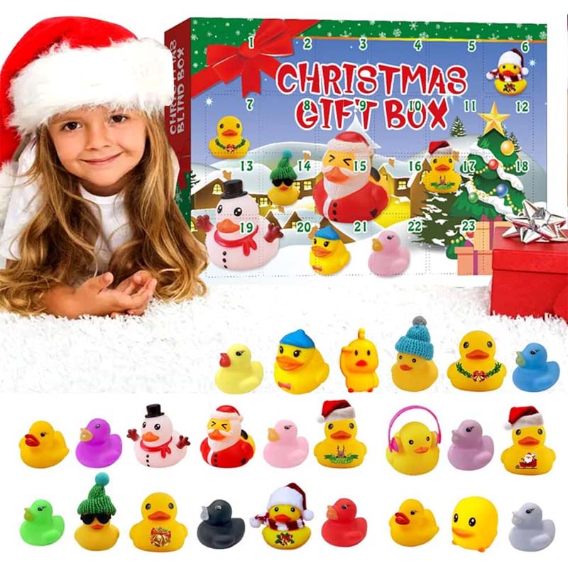 Frendorf | 24 Stück Weihnachts Gummi Enten Adventskalender