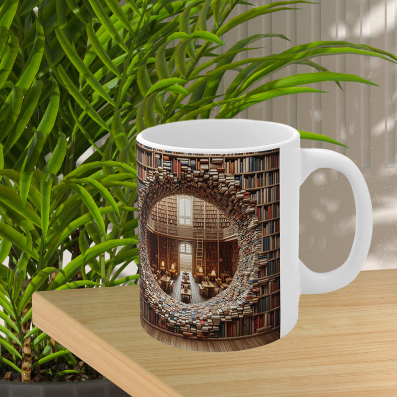 Frendorf | 3D Bücherregale Bibliothek Buchliebhaber Keramiktasse