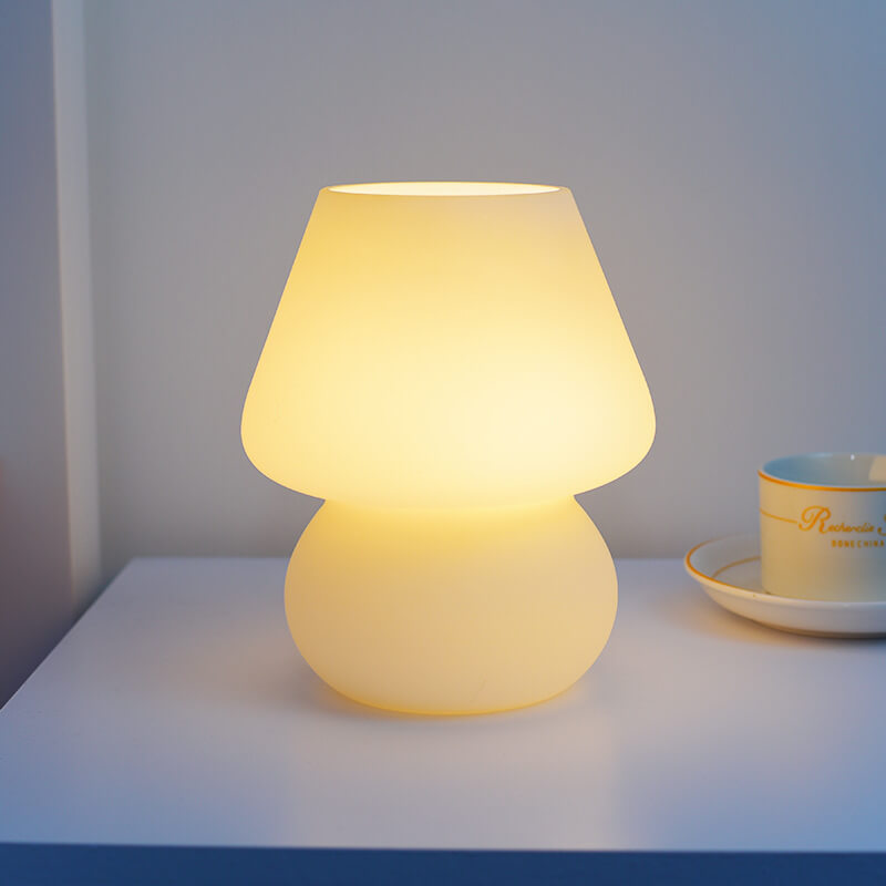 Kreative Glas-Pilz 1-Licht LED Nachtlicht Tischlampe