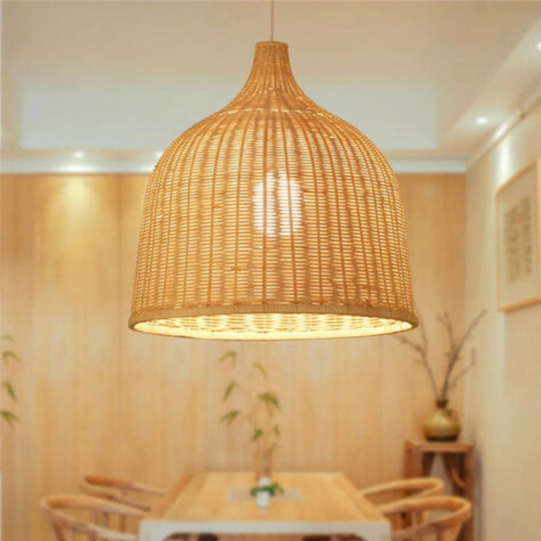 Frendorf | RusticGlow - Geflochtene Rattan-Pendelleuchte