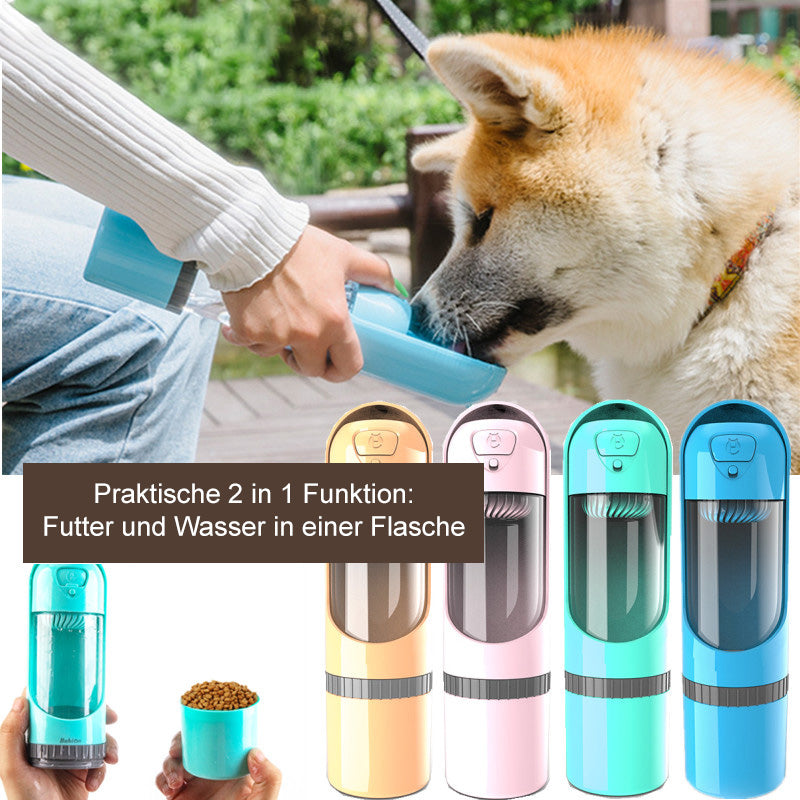 Frendorf | Pawbuddy - 2-in-1 Reisebecher für Hunde mit Futter- und Wasserschale, BPA-frei