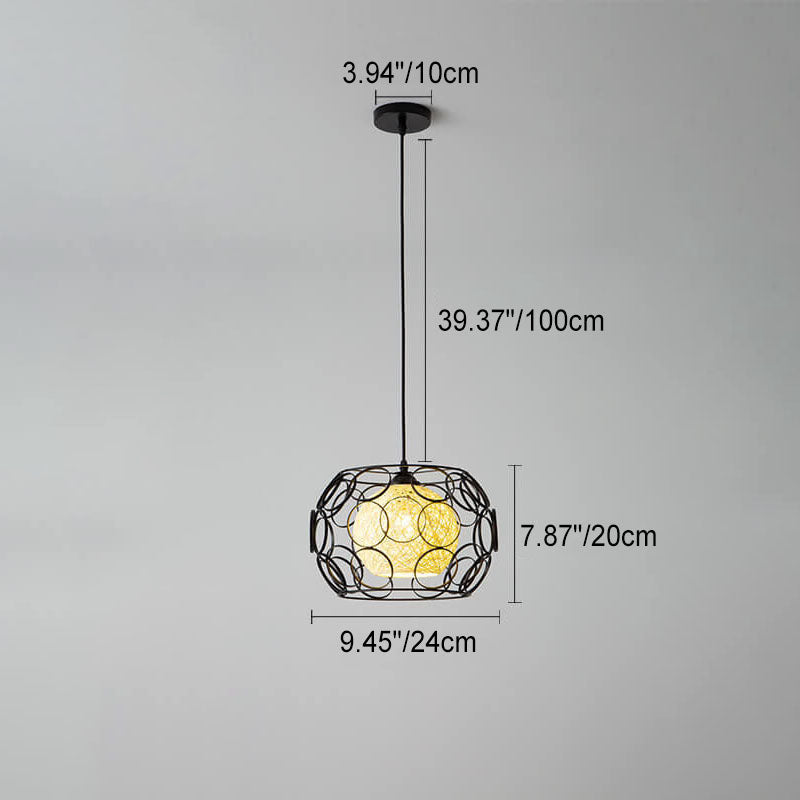 Frendorf | HempGlow Kreative Pendelleuchte aus Hanfgeflecht | Modernes Design | Einzigartiger Lichtakzent | Hängeleuchte für Zuhause