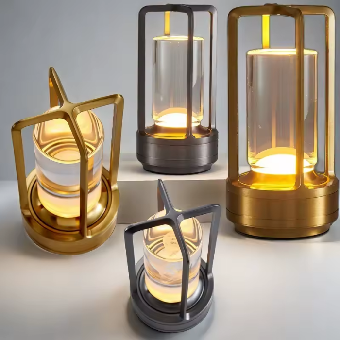 Frendorf | Warme LED kabellose Tischlampe – Batteriebetriebener nordischer Design - LED mit Touch-Steuerung, geeignet für Schlafzimmer, Zuhause, Außenbereich - Ideal Nachtlicht