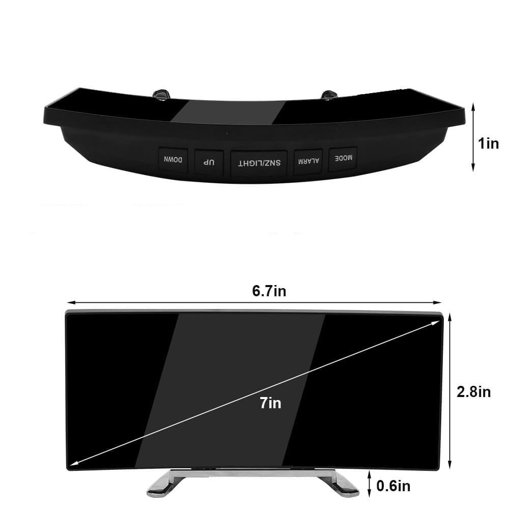Gebogene LED Digitalwecker - Rass